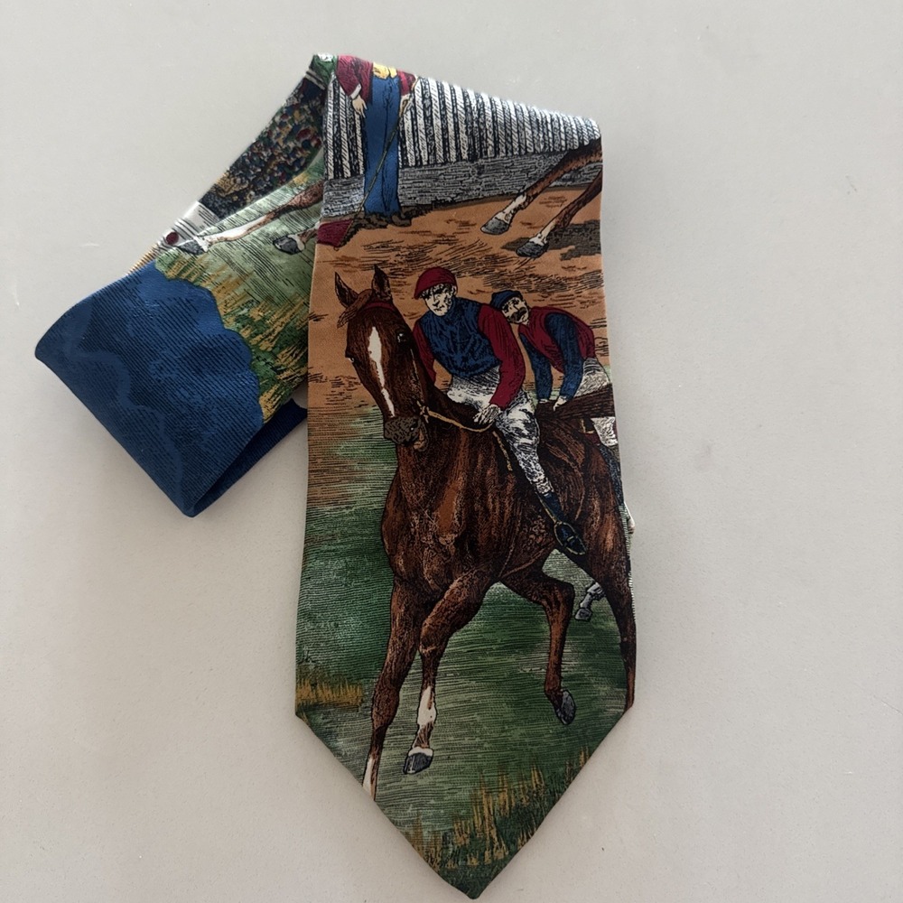 Tango By Max Raab Americana‎ Series Horseplay Tie   Derby Races Silk